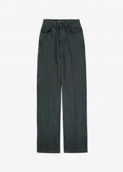 Come And Get Axis Wide Denim Pants - Dark Grey