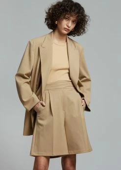 Mellor Aya Belted Suit Shorts - True Tan