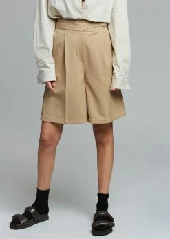 Mellor Aya Belted Suit Shorts - True Tan