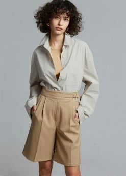 Mellor Aya Belted Suit Shorts - True Tan