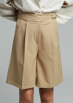 Mellor Aya Belted Suit Shorts - True Tan