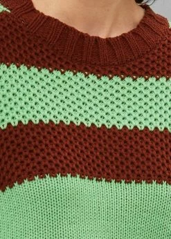 Promo π Le Smoking CLOTHING Banks Sweater - Brown/Green π― 11 Le Smoking CLOTHING Banks Sweater - Brown/Green
