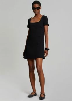 The Frankie Shop Bardot Mini Dress - Black CLOTHING