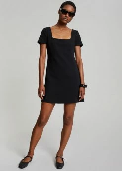The Frankie Shop Bardot Mini Dress - Black CLOTHING