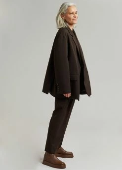 The Frankie Shop Bea Blazer - Dark Espresso CLOTHING
