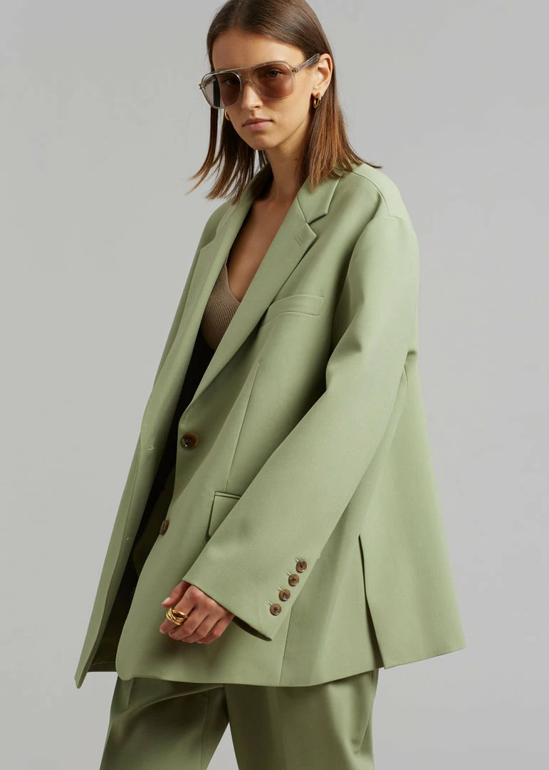 Coupon π The Frankie Shop Bea Blazer - Sage CLOTHING π 7 The Frankie Shop Bea Blazer - Sage CLOTHING