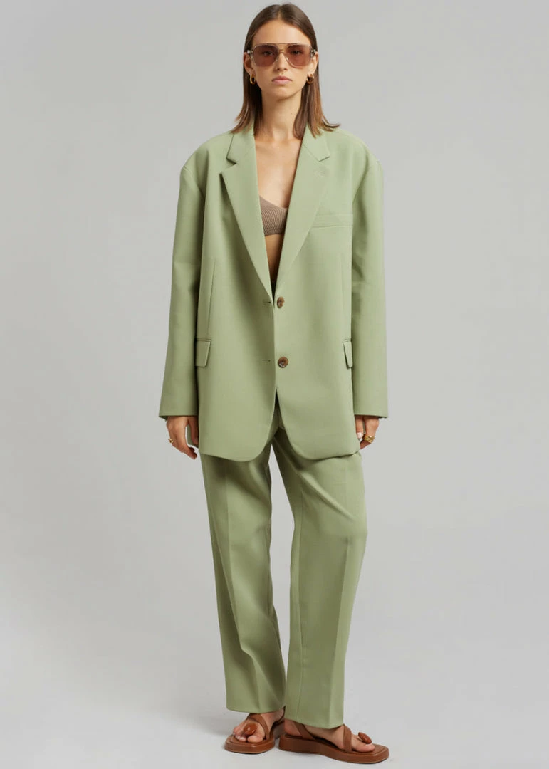 Coupon π The Frankie Shop Bea Blazer - Sage CLOTHING π 3 The Frankie Shop Bea Blazer - Sage CLOTHING