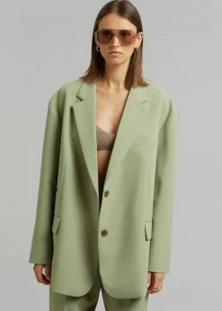Coupon π The Frankie Shop Bea Blazer - Sage CLOTHING π 15 The Frankie Shop Bea Blazer - Sage CLOTHING