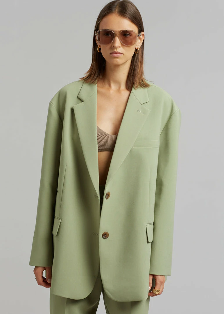 Coupon π The Frankie Shop Bea Blazer - Sage CLOTHING π 6 The Frankie Shop Bea Blazer - Sage CLOTHING