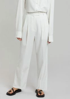 The Frankie Shop CLOTHING Bea Fluid Pinstripe Suit Pants - Off White