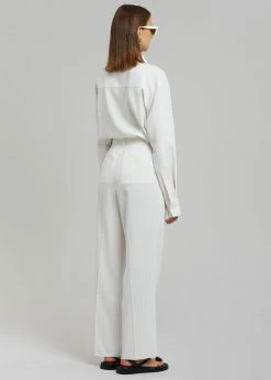 The Frankie Shop CLOTHING Bea Fluid Pinstripe Suit Pants - Off White