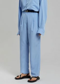 The Frankie Shop CLOTHING Bea Fluid Stripe Suit Pants - Powder Blue
