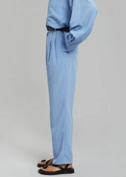The Frankie Shop CLOTHING Bea Fluid Stripe Suit Pants - Powder Blue