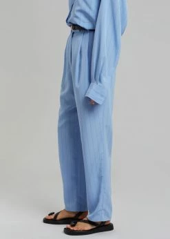 The Frankie Shop CLOTHING Bea Fluid Stripe Suit Pants - Powder Blue