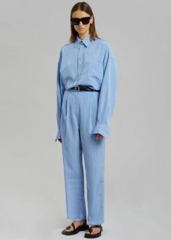 The Frankie Shop CLOTHING Bea Fluid Stripe Suit Pants - Powder Blue