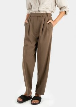 Hot Sale βοΈ The Frankie Shop Bea Pleated Suit Pants - Chocolate π₯° 13 The Frankie Shop Bea Pleated Suit Pants - Chocolate