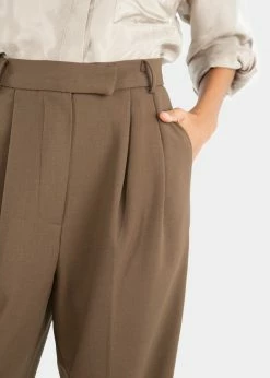 Hot Sale βοΈ The Frankie Shop Bea Pleated Suit Pants - Chocolate π₯° 17 The Frankie Shop Bea Pleated Suit Pants - Chocolate
