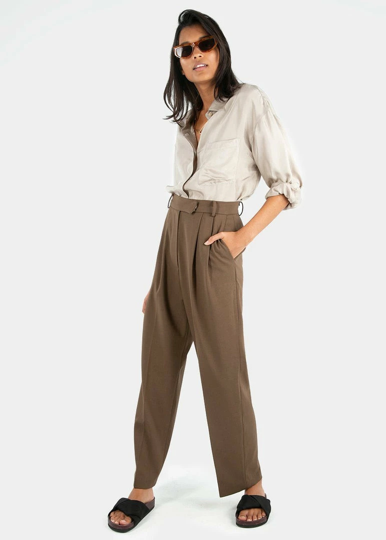 Hot Sale βοΈ The Frankie Shop Bea Pleated Suit Pants - Chocolate π₯° 6 The Frankie Shop Bea Pleated Suit Pants - Chocolate
