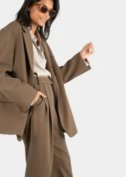 Hot Sale βοΈ The Frankie Shop Bea Pleated Suit Pants - Chocolate π₯° 12 The Frankie Shop Bea Pleated Suit Pants - Chocolate
