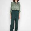 The Frankie Shop CLOTHING Bea Pleated Suit Pants - Forest Green