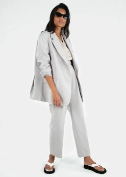 The Frankie Shop Bea Pleated Suit Pants - Grey