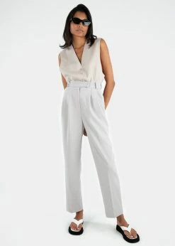 The Frankie Shop Bea Pleated Suit Pants - Grey
