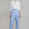 The Frankie Shop Bea Stripe Suit Pants - White/Light Blue