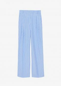 The Frankie Shop Bea Stripe Suit Pants - White/Light Blue