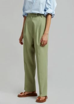 The Frankie Shop Bea Suit Pants - Sage CLOTHING