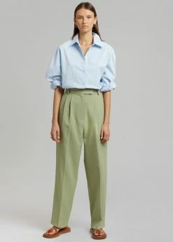 The Frankie Shop Bea Suit Pants - Sage CLOTHING