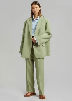 The Frankie Shop Bea Suit Pants - Sage CLOTHING