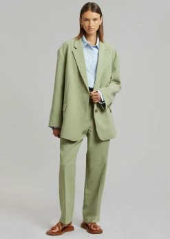 The Frankie Shop Bea Suit Pants - Sage CLOTHING