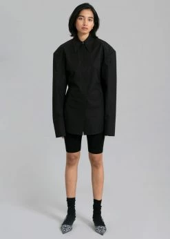 The Frankie Shop CLOTHING Bec Padded Shirt - Black