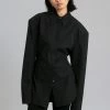 The Frankie Shop CLOTHING Bec Padded Shirt - Black