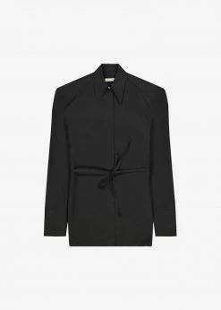 The Frankie Shop CLOTHING Bec Padded Shirt - Black