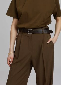 Browns Bellis Pleated Pants - Chocolate