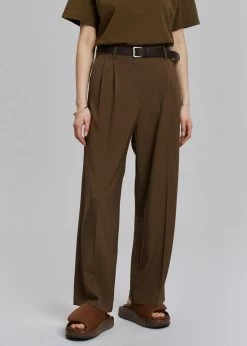 Browns Bellis Pleated Pants - Chocolate