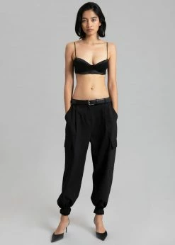 Bevza Seashell Short Bustier Top - Black