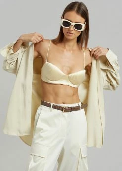 CLOTHING Bevza Seashell Short Bustier Top - Champagne