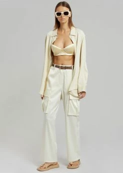 CLOTHING Bevza Seashell Short Bustier Top - Champagne