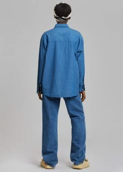 Cheapest π Siento Beya Denim π Shirt - Medium Wash β 21 Siento Beya Denim Shirt - Medium Wash