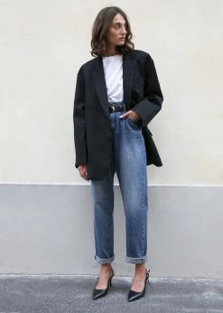 The Frankie Shop Frankie Oversized Boyfriend Blazer - Black CLOTHING