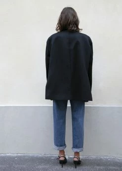 The Frankie Shop Frankie Oversized Boyfriend Blazer - Black CLOTHING