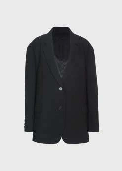 The Frankie Shop Frankie Oversized Boyfriend Blazer - Black CLOTHING