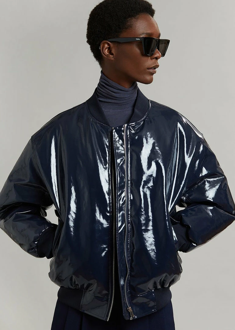 Hot Sale π Blessd Blake Patent Bomber - Navy π 1 Blessd Blake Patent Bomber - Navy