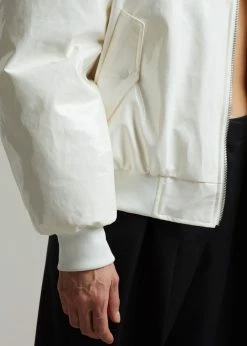 Blessd Blake Patent Bomber - White CLOTHING