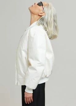 Blessd Blake Patent Bomber - White CLOTHING