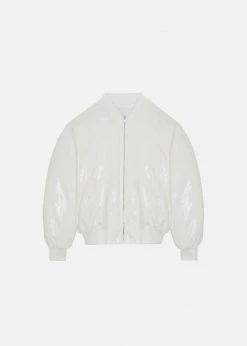 Blessd Blake Patent Bomber - White CLOTHING
