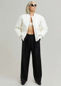 Blessd Blake Patent Bomber - White CLOTHING