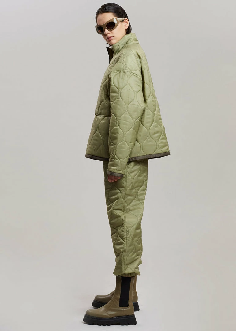 New ✔️ The Frankie Shop Brant Quilted Joggers - Moss Green ✨ 5 The Frankie Shop Brant Quilted Joggers - Moss Green